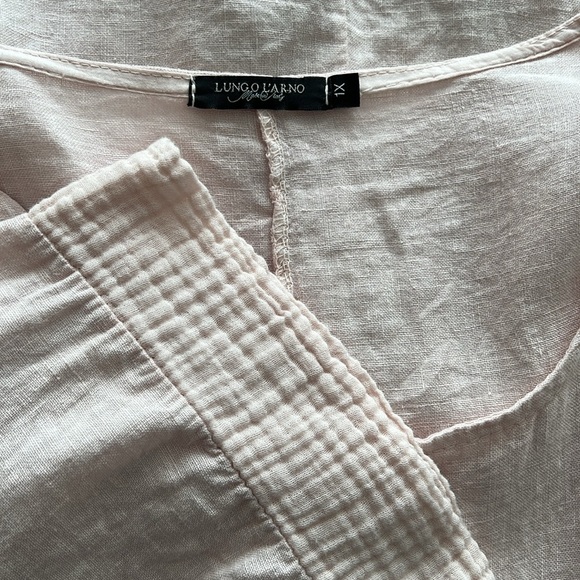 Lungo L'Arno Blush Pale Pink Langenlook Linen Tunic Top 1X - Picture 2 of 4